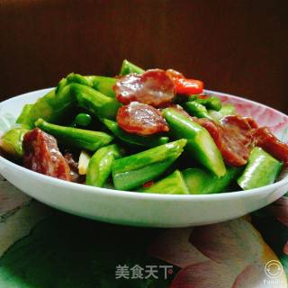 腊肠炒荠兰的做法步骤：10