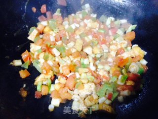 番茄青菜烫饭的做法步骤：3