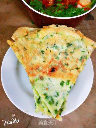 韭菜鸡蛋饼的做法步骤：9