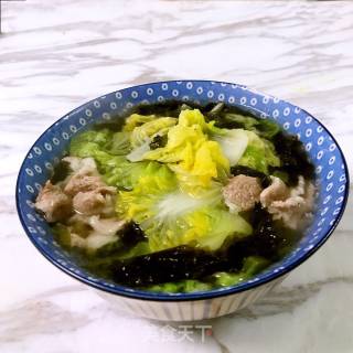 白菜紫菜汤的做法步骤：3