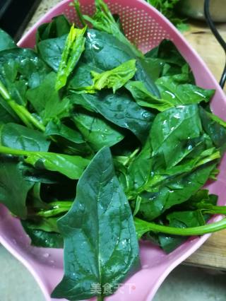 手擀菠菜面的做法步骤：2