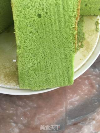 菠菜戚风蛋糕（后蛋法）的做法步骤：16