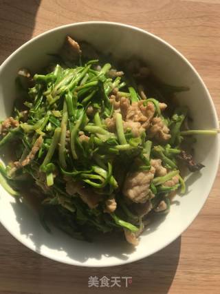 蒜苗炒肉的做法步骤：7