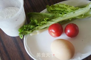 生菜番茄鸡蛋饼的做法步骤：1