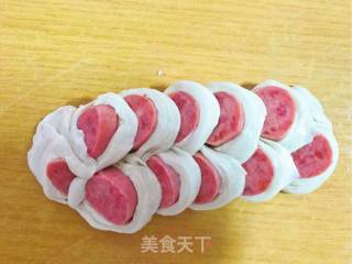 香肠辫子飞饼的做法步骤：8