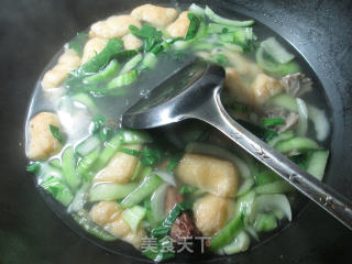 鸭骨油豆腐青菜汤的做法步骤：8