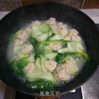 青菜丸子汤的做法步骤：4
