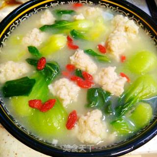 青菜丸子汤的做法步骤：5