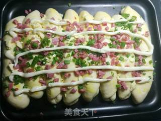 香葱火腿排包的做法步骤：6