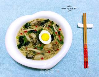 #御寒美食#牡蛎时蔬面的做法步骤：5