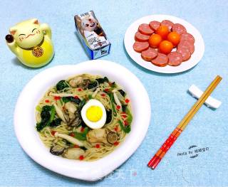 #御寒美食#牡蛎时蔬面的做法步骤：10