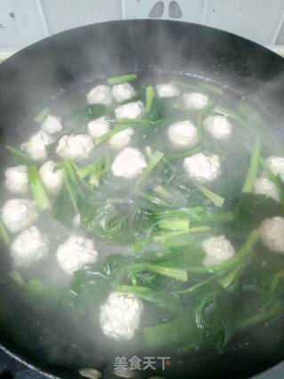 菠菜丸子粉丝汤的做法步骤：8
