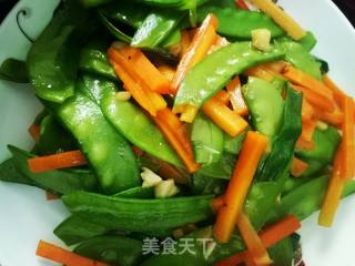 胡萝卜炒荷兰豆的做法步骤：7