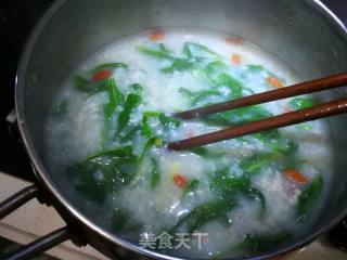 枸杞叶瘦肉粥的做法步骤：8