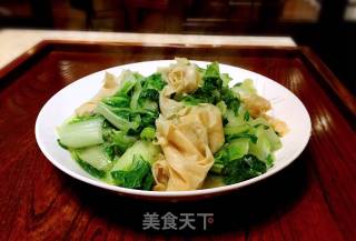 杭白菜炒腐皮的做法步骤：4