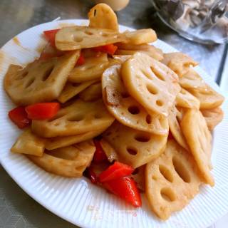 彩椒莲藕的做法步骤：6