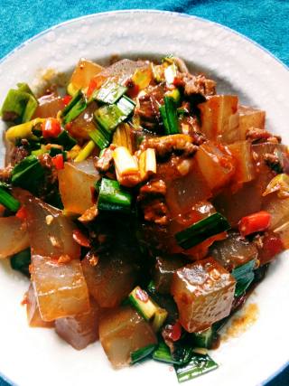 肉末炒凉粉的做法步骤：8