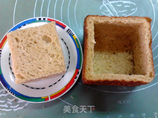 焗黑椒牛肉土司盒子的做法步骤：2