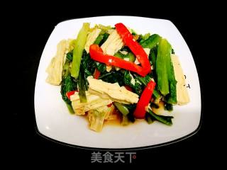 油麦菜炒腐竹的做法步骤：12