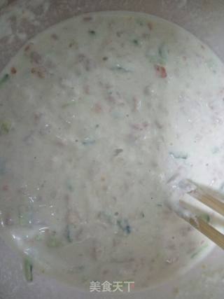午餐肉蔬菜面托儿的做法步骤：4