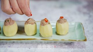 茨菇酿肉的做法步骤：7