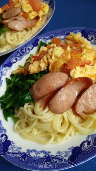 番茄鸡蛋意粉的做法步骤：1