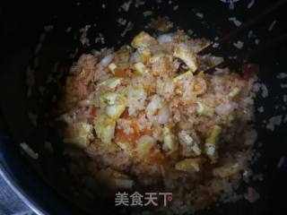 茄汁虾仁豆腐焖饭的做法步骤：10