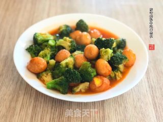 茄汁鹌鹑蛋烧西兰花的做法步骤：8