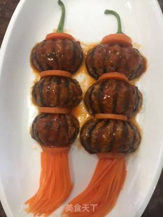 灯笼茄饼（少油版）的做法步骤：7