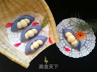 玩面系列之豌豆荚馒头的做法步骤：20