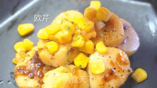 嫩煎栗米帆立贝的做法步骤：3
