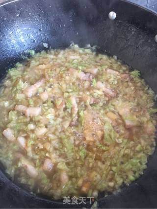 白菜肉丁过水面的做法步骤：9