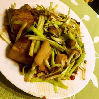 韭黄回锅肉的做法步骤：3