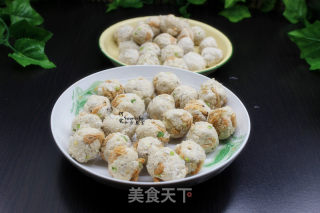 酥香芋头虾米丸子的做法步骤：8
