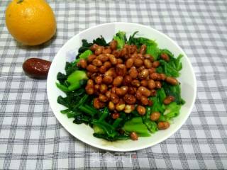 老醋花生米拌菠菜的做法步骤：12