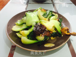 素炒上海青的做法步骤：4