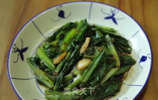 潮音潮人：豆豉炒油麦菜的做法步骤：6