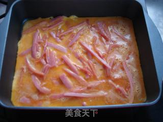 #鸡蛋美食#火腿芝士鸡蛋卷的做法步骤：5