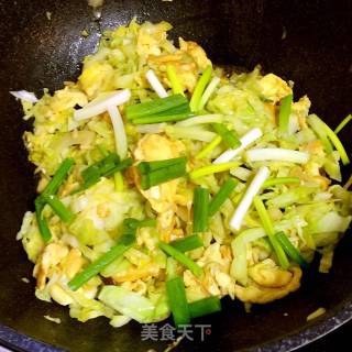 圆白菜炒鸡蛋的做法步骤：9