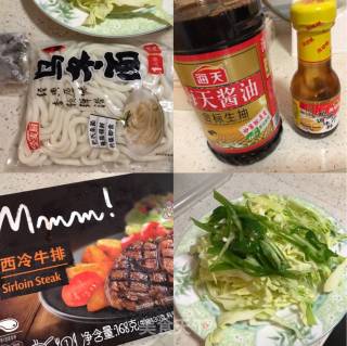 牛柳炒乌冬的做法步骤：1