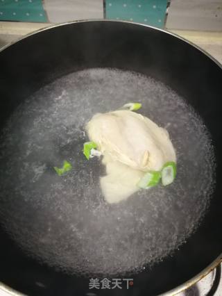 鸡丝贝柱粥的做法步骤：2