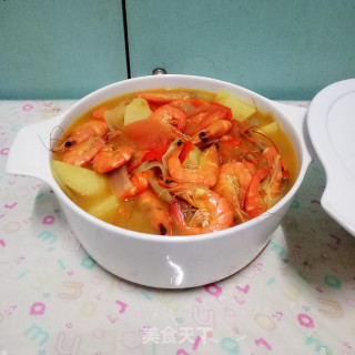 鲜虾咖喱锅的做法步骤：4