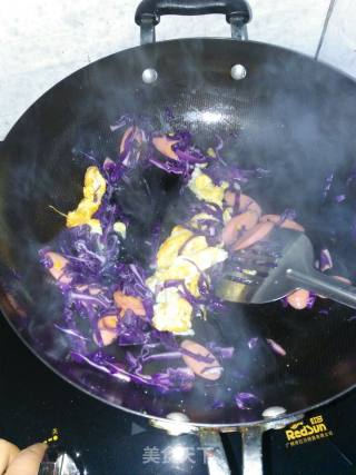 “ 花样美食 ”紫甘蓝火腿意面的做法步骤：4