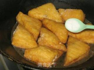 油三角塞肉的做法步骤：6