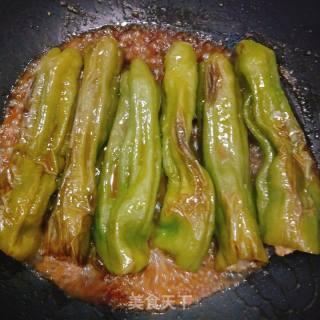 有荤有素手残也会做的下饭菜--青椒塞肉的做法步骤：15