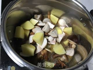 土豆蘑菇烧排骨的做法步骤：4