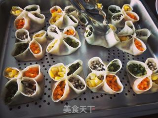 四色蒸饺的做法步骤：6