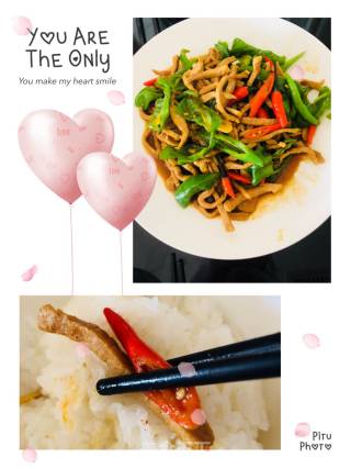 青椒肉丝的做法步骤：6