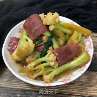 花椰菜炒火腿的做法步骤：8