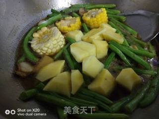 速冻玉米炖豆角的做法步骤：5